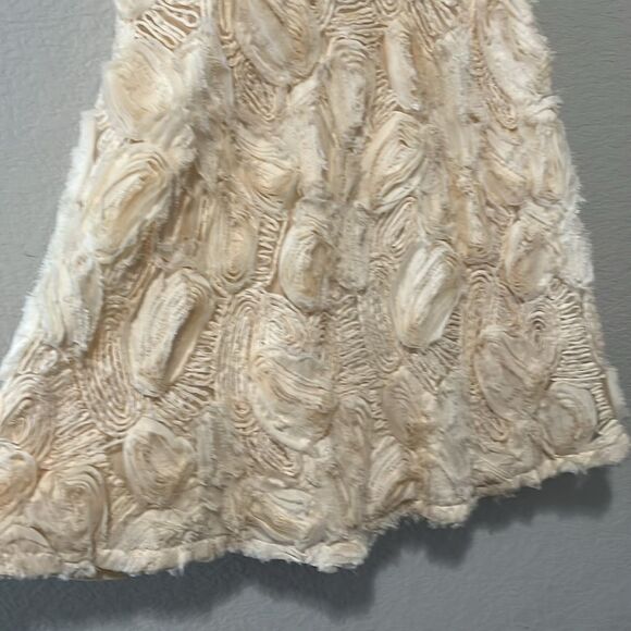 HD IN PARIS (Anthro) Floral Applique Full Midi A-Line Skirt, Ivory, Size 0 - Picture 3 of 10